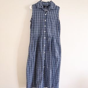 Vintage plaid button down dress